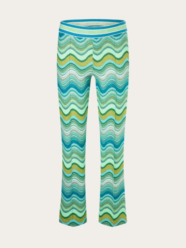 Pantalón trompeta estampado azul de punto Summer RANEE EASY KICK - CAMBIO - Imagen 5