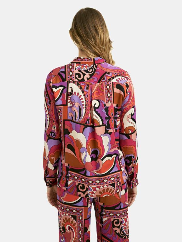 Blusa ligera estampado tonos morados y naranjas - MILANO - Imagen 2
