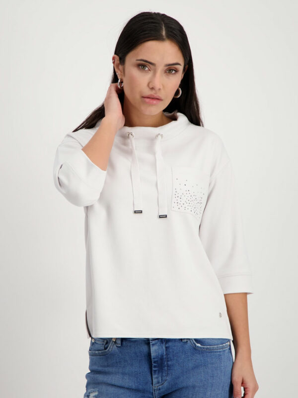 Sudadera con mangas 3/4 gris perla - MONARI