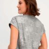 Camiseta elegante estampado plateado - MONARI - Imagen 2