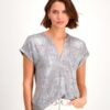 Camiseta elegante estampado plateado - MONARI