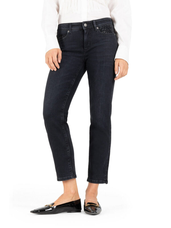 Jeans tobillero ajustado negro PIPER SHORT - CAMBIO