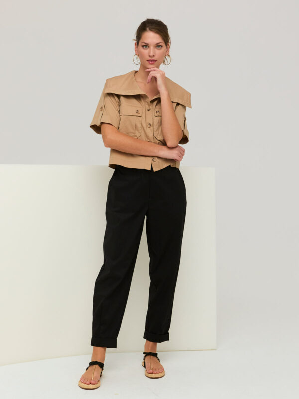 Camisa camel con solapas grandes - CIVIT - Imagen 2
