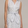 Vestido gris perla con detalle de lazo - LUIS CIVIT - Imagen 2