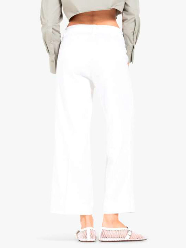 Pantalón de lino tobillero ancho blanco CALIFORNIA - CAMBIO - Imagen 2