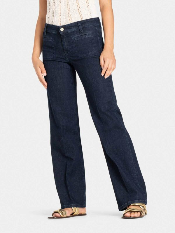 Jeans campanado azul oscuro TESS WIDE LEG - CAMBIO
