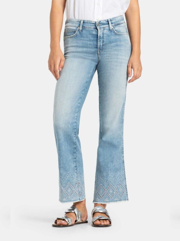 Jeans azul tobillero detalle en bajos FRANCESCA - CAMBIO