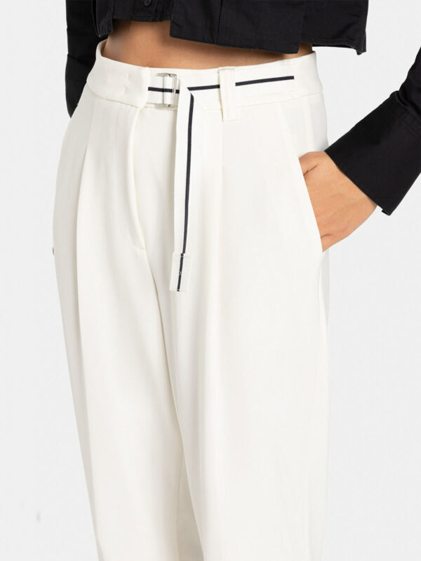Pantalón tobillero blanco ELAINE PLEAT - CAMBIO - Imagen 4