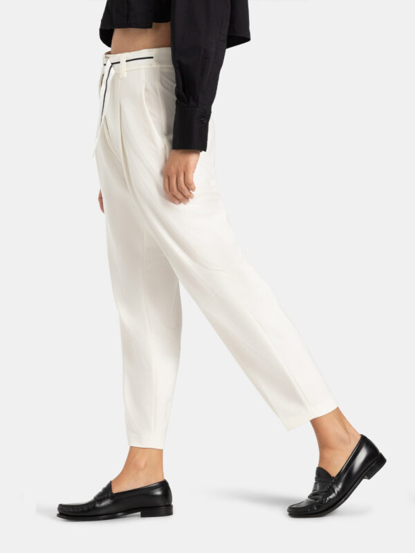 Pantalón tobillero blanco ELAINE PLEAT - CAMBIO - Imagen 2