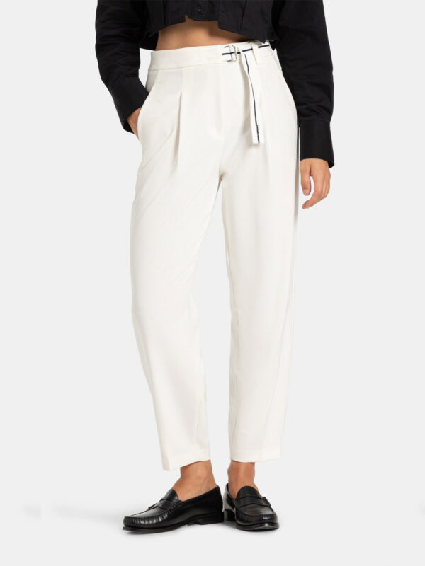 Pantalón tobillero blanco ELAINE PLEAT - CAMBIO