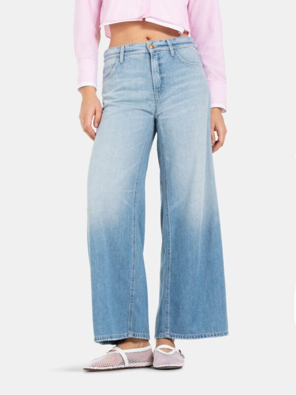 Jeans azul tobillero ancho FRANCESCA PALAZZO CROPPED - CAMBIO