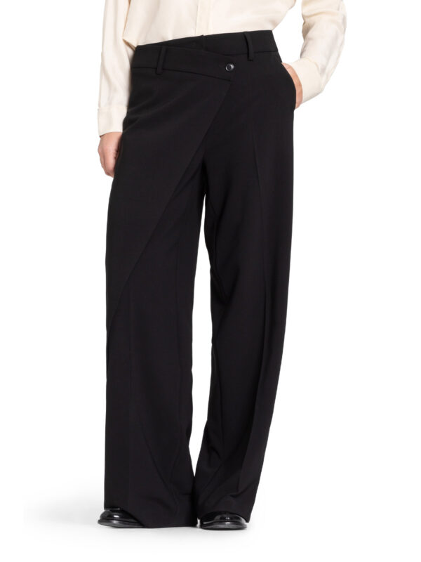 Pantalón ancho negro ANAIS WRAP FRONT- CAMBIO