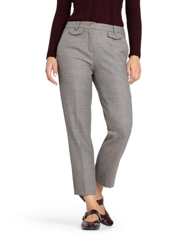 Pantalón tobillero con nervio gris KRYSTAL FLAP - CAMBIO