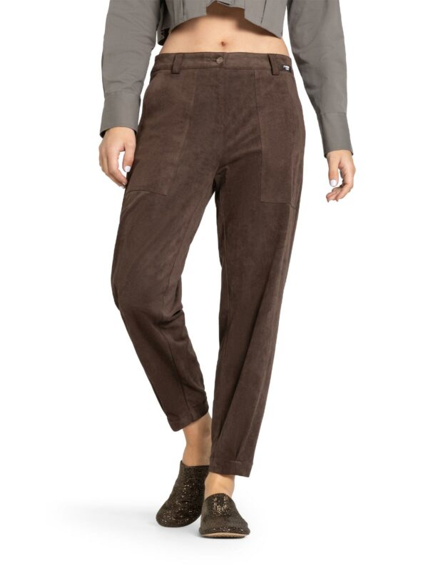 Pantalón tobillero marrón KISS PLEAT - CAMBIO
