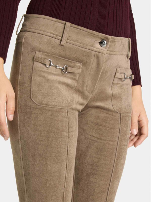 Pantalón tobillero acampanado marrón FARAH PATCHED - CAMBIO - Imagen 5