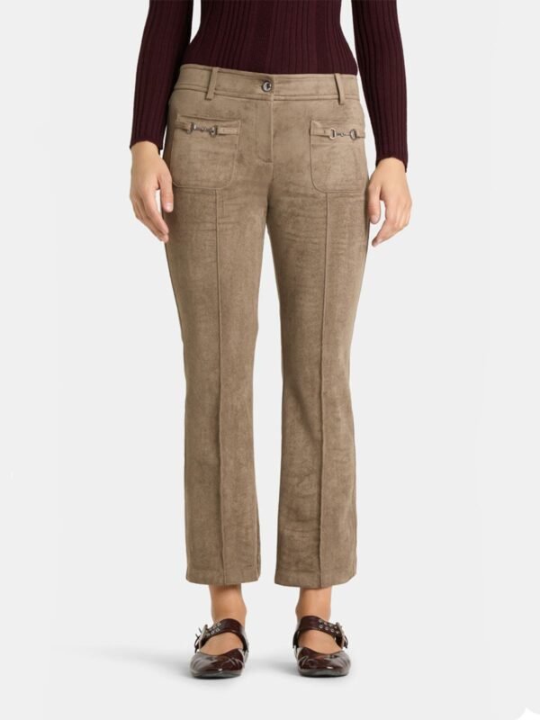 Pantalón tobillero acampanado marrón FARAH PATCHED - CAMBIO - Imagen 2