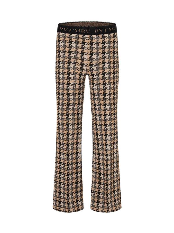 Pantalón campana pata de gallo Black/Caramel FRANCIS - CAMBIO