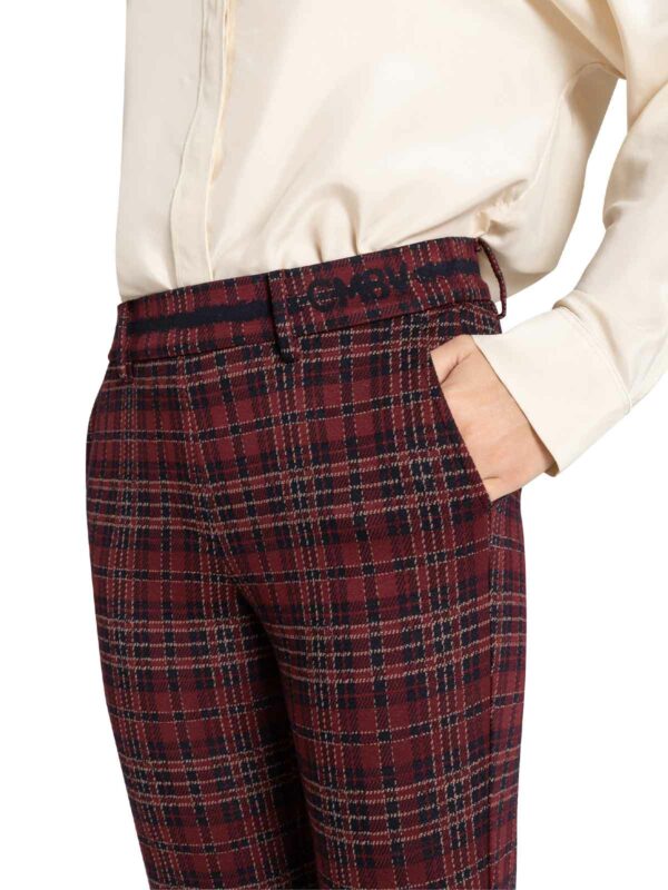 Pantalón tobillero estampado granate con nervio FRANCOISE CROPPED - CAMBIO - Imagen 4