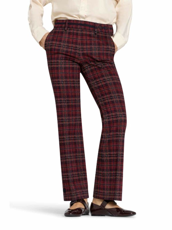 Pantalón tobillero estampado granate con nervio FRANCOISE CROPPED - CAMBIO