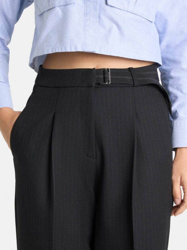 Pantalón tobillero azul oscuro con raya diplomática ELAINE PLEAT - CAMBIO - Imagen 4