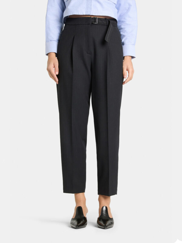 Pantalón tobillero azul oscuro con raya diplomática ELAINE PLEAT - CAMBIO - Imagen 2