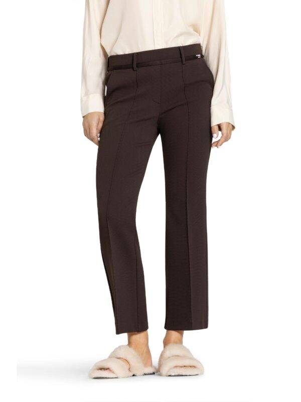 Pantalón tobillero marrón con nervio FRANCOISE CROPPED - CAMBIO