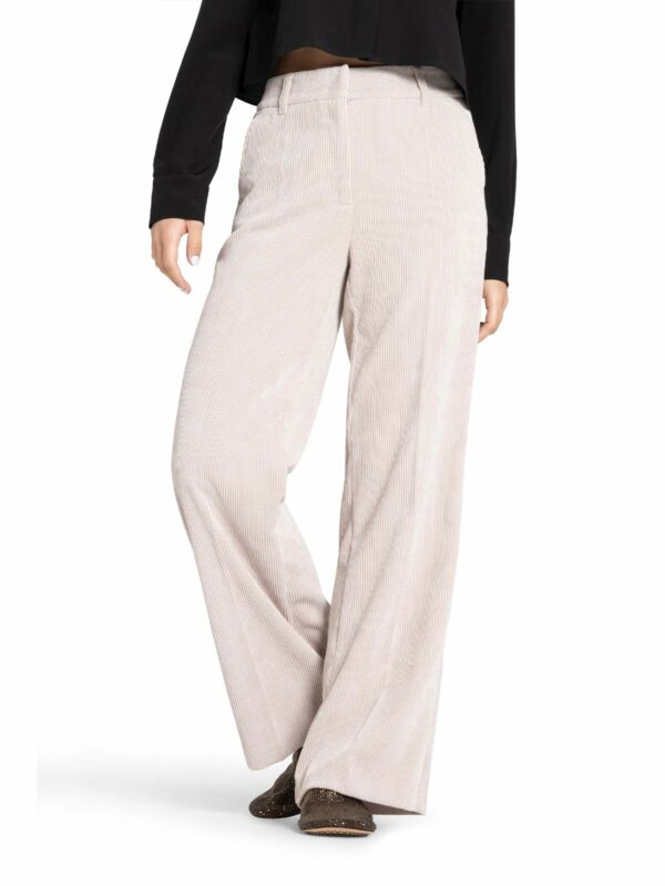 Pantalón pana ancho beige AMELIE - CAMBIO