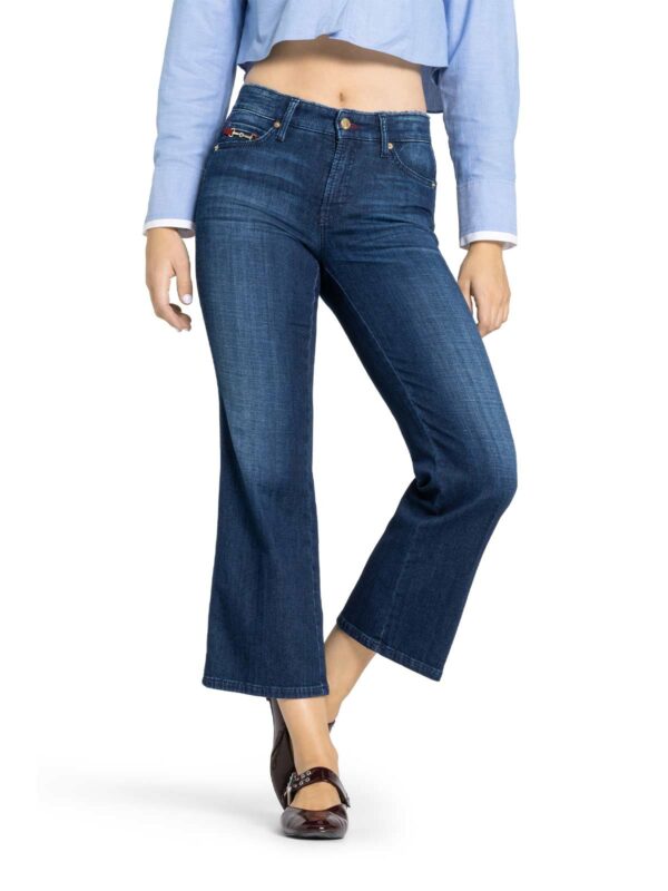 Jeans tobillero campana azul FRANCESCA - CAMBIO