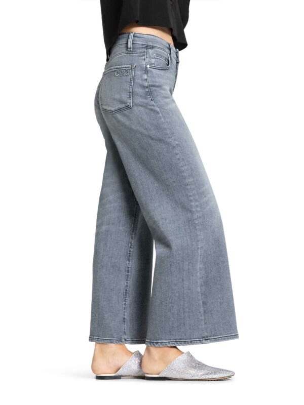 Jeans tobillero ancho gris PALAZZO CROPPED - CAMBIO - Imagen 2