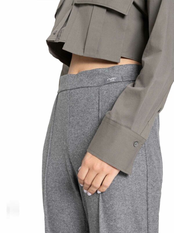 Pantalón de punto ancho acampanado gris AVA - CAMBIO - Imagen 4