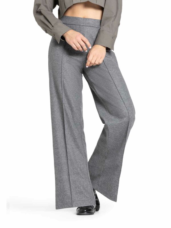 Pantalón de punto ancho acampanado gris AVA - CAMBIO - Imagen 3