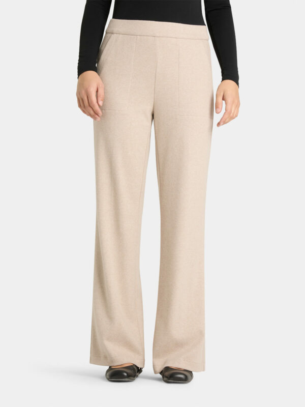 Pantalón de punto acampanado beige AVA UTILITY - CAMBIO