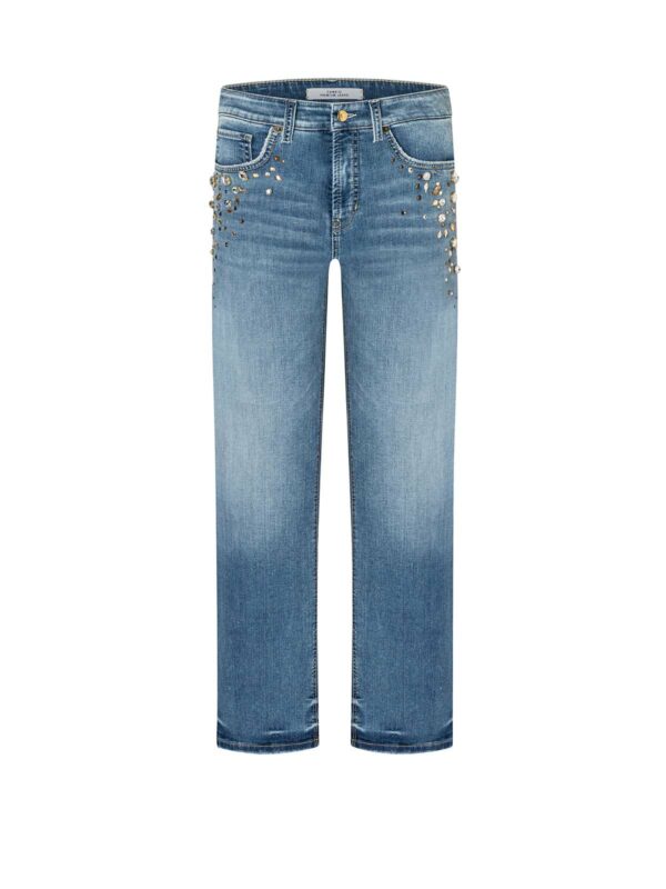 Jeans tobillero con pedrería GINI - CAMBIO